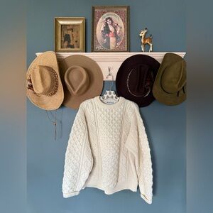 Vintage Appleseeds Bonner of Ireland wool cream fisherman’s sweater sz large